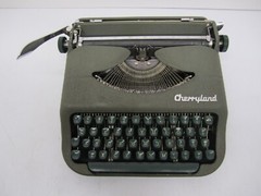 Vtg c1960s Nippo Japan Cherryland Portable Manual Typewriter W/ Zipper Case