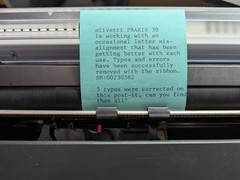 olivetti “Praxis 30” Travel Electronic Typewriter – Case, Cord, and Manual.