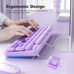Large Print Wired Keyboard, 104 Keys Full-Sized Typewriter Keyboards, USB Plu…