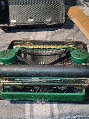 Vintage Green L.C. Smith Corona portable Typewriter | Rare 1930s, with case
