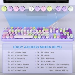 Dilter Wired Keyboard, 104 Keys Full-Sized Typewriter Keyboards, USB Office K…
