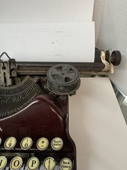 1930S Corona Sterling Flat Top Floating Typewriter Maroon Incomplete ￼