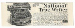 Antique 1800’s Office Type Writer Equipment – National Typewriter – 1890 Art AD