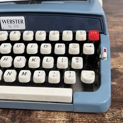 Brother Webster XL-500 Typewriter Blue Vintage w/ Case Untested For Parts
