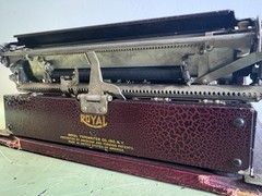 1928 Royal Model P Portable Typewriter • Rare Burgundy Alligator Finish • w/Case