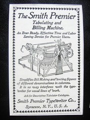Smith Premier TABULATING & BILLING MACHINE c1890s Antique Typewriter Co Print Ad