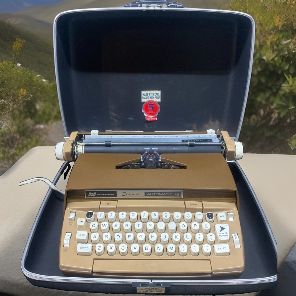 Smith Corona Coronet Automatic 12 Typewriter w Case Brown Tested Works99.9%