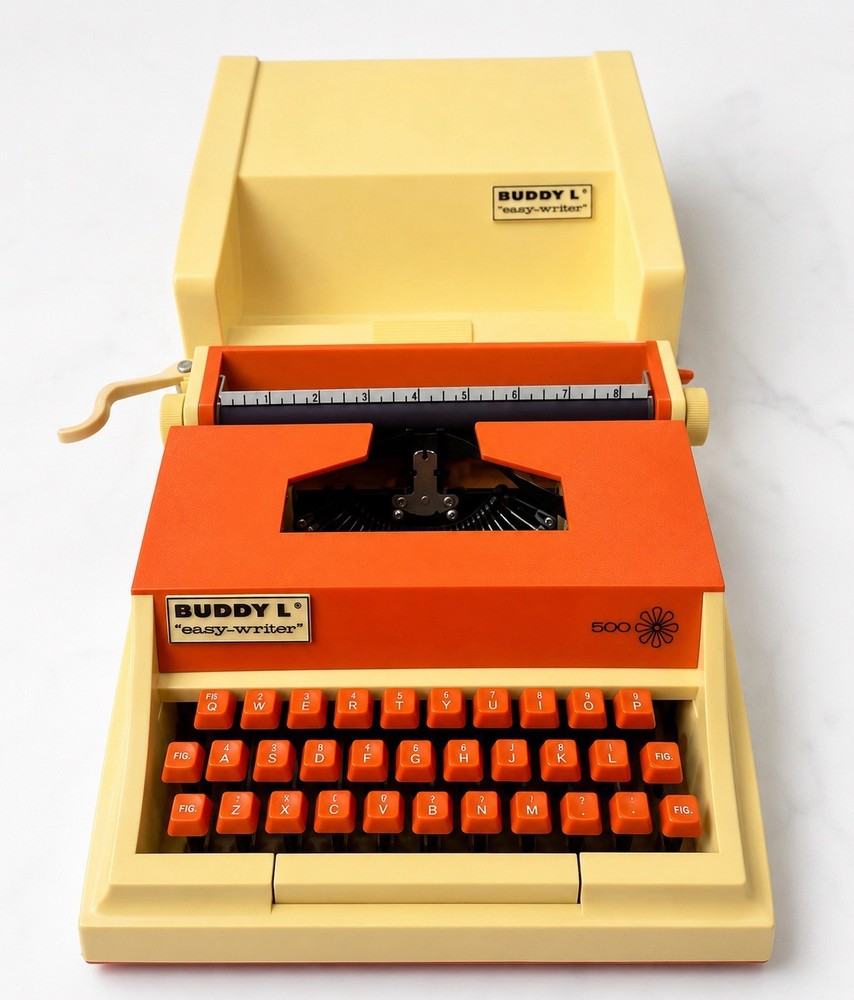 VTG Buddy L Easy Writer 500 Portable Typewriter 1976 Japan Working w/ Hard Case