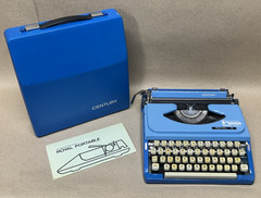 Royal Century Portable Typewriter • Blue Japanese-Made Manual w/ Case • Tested