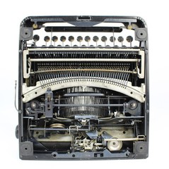 Antique, Vintage 1930s L.C. Smith & Corona Sterling Black Typewriter with Case