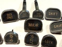Lot of 50 Vintage 1940’s Royal Typewriter Tombstone Keys Glass Steampunk Art