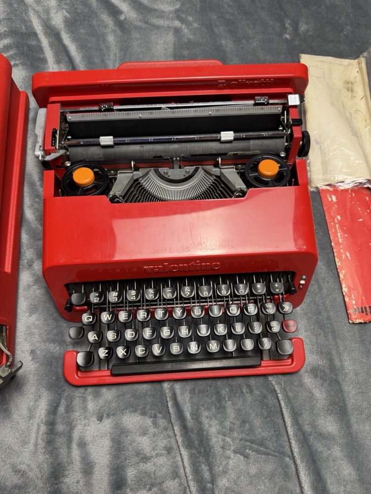 Olivetti Valentine Red Typewriter with Case MOMA Works With Extras