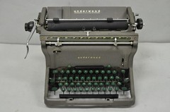 Vintage Underwood Rhythm Touch Art Deco Typewriter w/ Green Keyboard Circa 1950