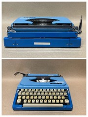 Royal Century Portable Typewriter • Blue Japanese-Made Manual w/ Case • Tested