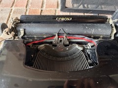 Vtg Corona Black Typewriter Portable Case 1960’s Parts Floating Shift Black