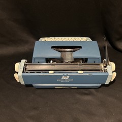 Smith Corona Galaxie 12 Twelve XII Typewriter with Case Vintage 1970s Blue