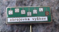 Vintage CZ Czech Weapons Vyskov Consul Portable Typewriter Factory Pin Badge