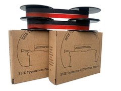 2 x Silver Reed Typewriter Ribbon – Red & Black – High Quality -BSIE Typewriters