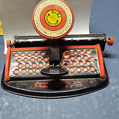 Dial Junior Manual Typewriter w/ Dial Mechanism Vintage Metal Construction