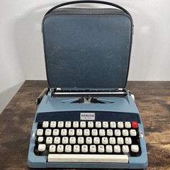 Brother Webster XL-500 Typewriter Blue Vintage w/ Case Untested For Parts