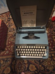 Vintage 1960s Brother Webster Portable Typewriter With Case and manuel