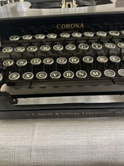 1937 Corona standard typewriter standard Glossy black Flat Top Beautiful