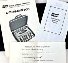 1960’s SCM SMITH CORONA CORSAIR 700 TYPEWRITER INSTRUCTION MANUAL England Vtg