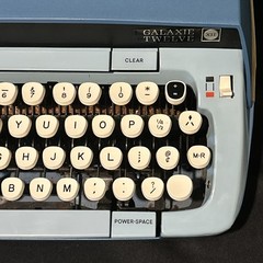 Smith Corona Galaxie 12 Twelve XII Typewriter with Case Vintage 1970s Blue