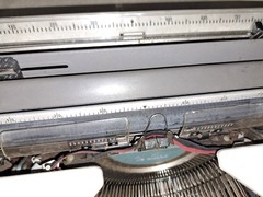 Olympia De Luxe SM7 Typewriter w/ Case Cream Teal Keys 1960s West Germany Pica