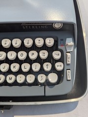 1965 Smith Corona Sterling Typewriter Blue SCM Case Key Manual Docs Works