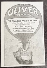 Hot Air Balloon Flying THE OLIVER TYPEWRITER Standard Visible Writer Vtg 1903 Ad
