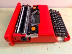 Olivetti Valentine Typewriter • Red Portable w/Original Case, Manuals • Pica