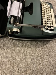 Vintage Smith Corona Super Sterling Portable Typewriter SCM 6SS? Aqua Blue Works