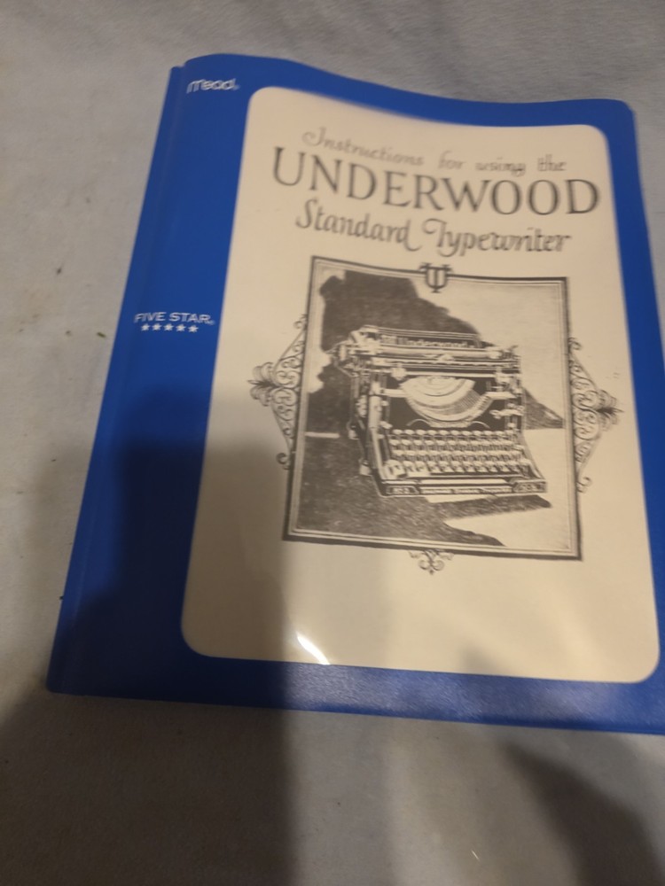 Underwood Typewriter Instruction Manual Standard Reprint