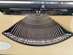 1959 Hermes Rocket Portable Typewriter • Swiss-Made • Taupe & Seafoam w/Case