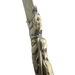 Antique Japanese Meiji Period Brass Letter Opener Engraved 11.25″ Dark Academia