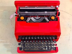 Olivetti Valentine Typewriter • Red Portable w/Original Case, Manuals • Pica