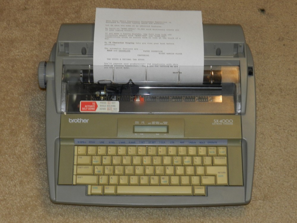 Brother SX-4000 Daisywheel Electronic LCD Digital Display Typewriter TESTED WORK