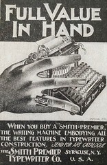 FULL VALUE IN HAND Antique 1899 SMITH PREMIER No. 2 TYPEWRITER Vtg Art Print Ad