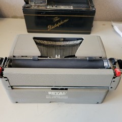 Vintage Royal Aristocrat Typewriter With Case Green Keys~ Tested Working 1950s