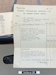 1954 Olivetti Lettera 22 Typewriter w/ Case & Manual & Receipt – EMBOSSED – Rare