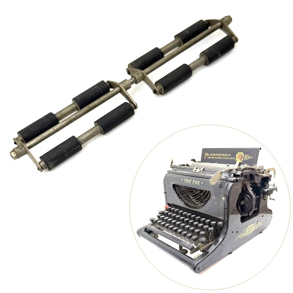 Feed Roller Assembly for Fox No 23 / 24 Typewriter Original Carriage Part Rubber