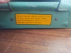 Child’s Typewriter Toy Tom Thumb Metal Carrying Case VINTAGE Antique 50s Green