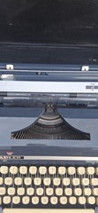 1960’s Adler J5 Dark Gray/Blue Vintage Portable Typewriter Tested Working Well