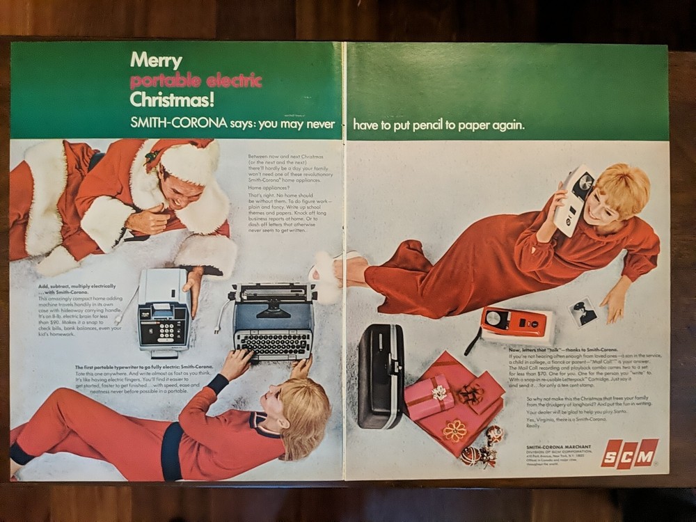 1967 Smith Corona Typewriter Christmas Morning, Pajamas