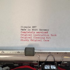 1963 Olympia SM7 Typewriter W Germany Elite Font #66 Case Manual Fully Serviced