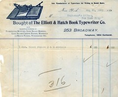 1898 ELLIOTT & HATCH TYPEWRITER LETTERHEAD Antique Graphic Letter Vtg