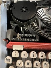 Royal Futura 800 Typewriter Rare Red White & Blue Tri-Color Model W Leather Case