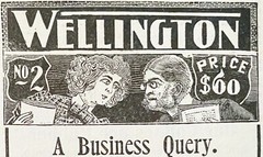 Antique 1899 WELLINGTON No.2 Price$60 Vtg Typewriter Art Print Ad~Business Query