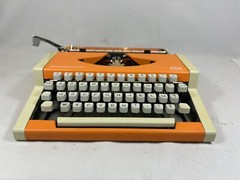 Typewriter Olympia Orange Dactymetal Junior Cleaned Revised, + New Ribbon